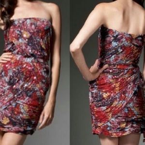 Diane Von Furstenberg DVF strapless silk dress